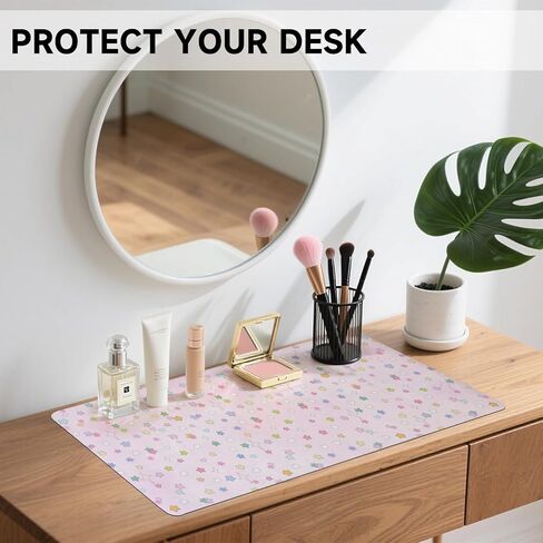 AUPET Leather Desk Pad Blotter Mat, Large Mouse Pad, Non-Slip Waterproof Desk Writing Pad Protector, Desk Decor for Office，Home，Gaming (Dreamy Rainbow Star Pattern, 35.4X15.7 inch) in Saudi Arabia
