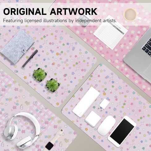 AUPET Leather Desk Pad Blotter Mat, Large Mouse Pad, Non-Slip Waterproof Desk Writing Pad Protector, Desk Decor for Office，Home，Gaming (Dreamy Rainbow Star Pattern, 35.4X15.7 inch) in Saudi Arabia