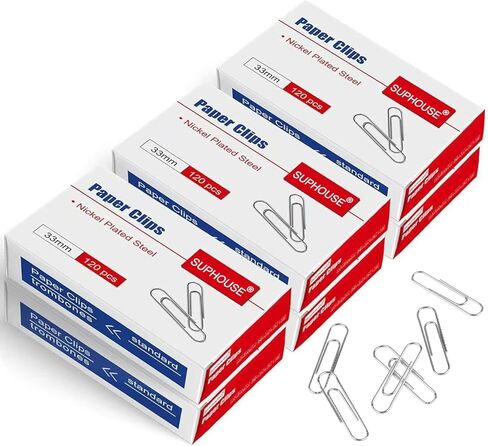 Paper Clips Medium Size Paperclips #1 Nonskid, 1-2/7 Inch Paper Clips for Office & School, Personal Use, 720 Count (6 Boxes of 120), Silver in Kuwait