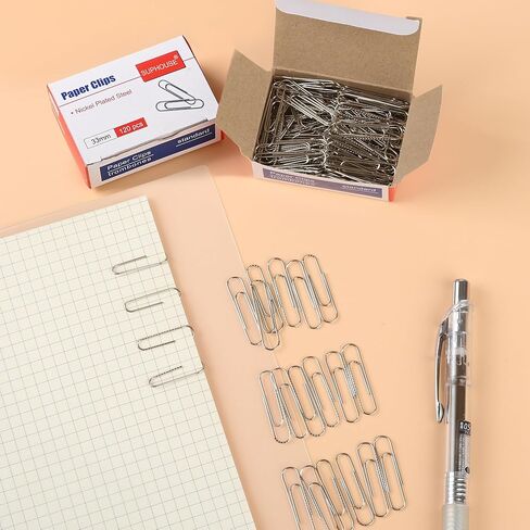 Paper Clips Medium Size Paperclips #1 Nonskid, 1-2/7 Inch Paper Clips for Office & School, Personal Use, 720 Count (6 Boxes of 120), Silver in Kuwait