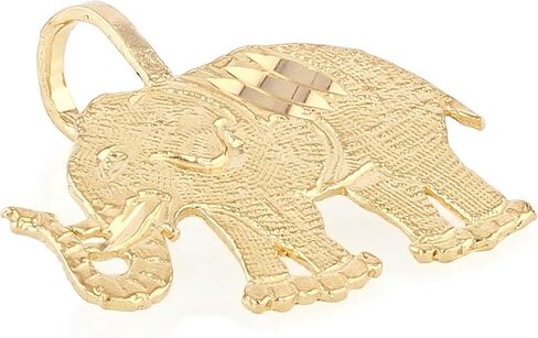 Ioka - 14K Yellow Gold Elephant Charm Tiny Pendant For Necklace or Chain in Saudi Arabia