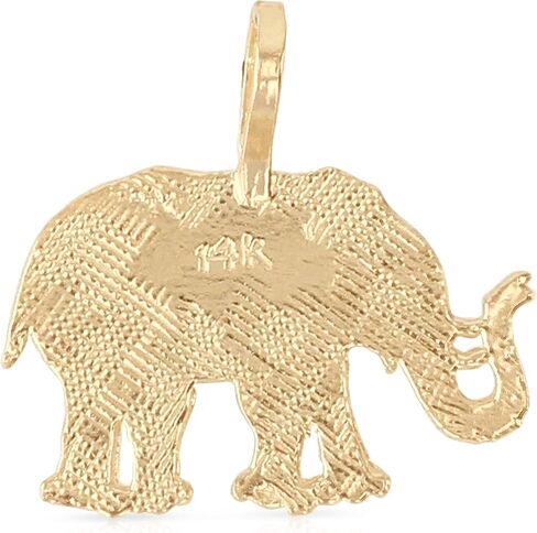 Ioka - 14K Yellow Gold Elephant Charm Tiny Pendant For Necklace or Chain in Saudi Arabia