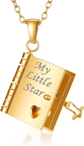 To My Daughter Book Necklace, My Incredible Daughter Book Necklace for Daughter Gifts from Mom Dad Engravable 6-Page Openable Jewelry Charm Birthday Day Gift Graduation Jewelry for Love in Saudi Arabia