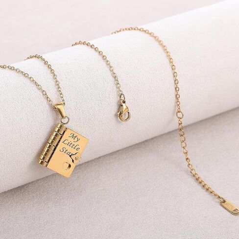 To My Daughter Book Necklace, My Incredible Daughter Book Necklace for Daughter Gifts from Mom Dad Engravable 6-Page Openable Jewelry Charm Birthday Day Gift Graduation Jewelry for Love in Saudi Arabia