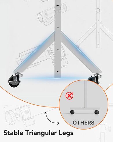 ErGear Small Standing Desk Adjustable Height, 6 Height Settings Up to 46.5″, Walking Pad Desk with Triangular Leg Design, Smooth Mobility with Lockable Wheels, Standing Desk for Walking Pad, White in Kuwait