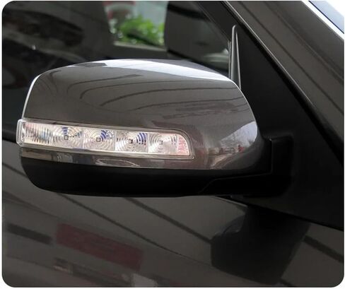 غطاء غطاء مرآة جانبية مع ضوء إشارة الانعطاف LED، غطاء خارجي أسود متوافق مع، غطاء مرآة بديل in Kuwait