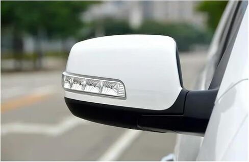 غطاء غطاء مرآة جانبية مع ضوء إشارة الانعطاف LED، غطاء خارجي أسود متوافق مع، غطاء مرآة بديل in Kuwait