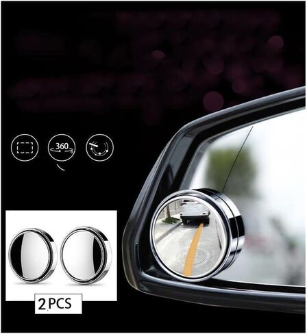 2Pcs Frameless Auxiliary Rearview Mirror Auto Motorcycle Universal Wide Angle Adjustable Small Mirrors Blind Spot Mirrors in Saudi Arabia