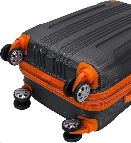 Rockland London Hardside Spinner Wheel Luggage, Charcoal, Checked-Large 28-Inch in Saudi Arabia