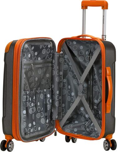 Rockland London Hardside Spinner Wheel Luggage, Charcoal, Checked-Large 28-Inch in Saudi Arabia