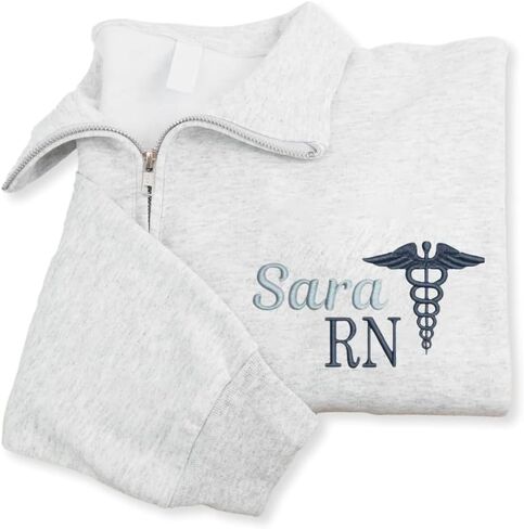 Personalized Nurse Embroidered Sweatshirt, Custom Name, Gift for Registered Nurse Uniform, Graduating nursing Gift in Saudi Arabia