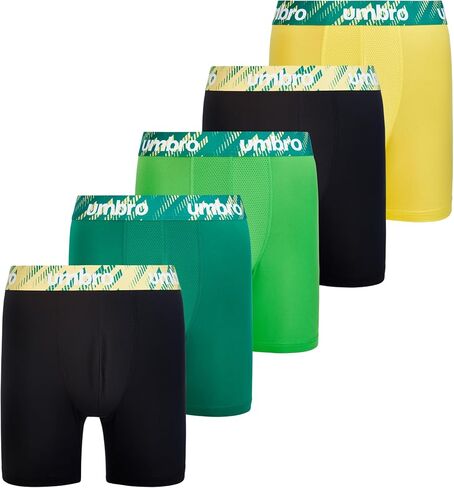 Umbro Performance Boxer Briefs for Men Pack of 6 - Breathable Comfortable Mens Boxer Briefs, Moisture Wicking Mens Underwear (US, Alpha, Large, Regular, Regular, Black/Royal/Vermillion) in Saudi Arabia