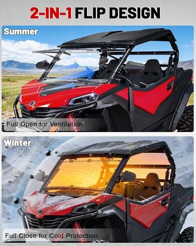 الزجاج الأمامي StarknightMT Zforce متوافق مع 2023-2026 CF Moto ZForce 950 Sport & 4/950 Trail/ 800 Trail G2 شديد التحمل مقاوم للخدش (لا يناسب موديلات HO EX) in Kuwait