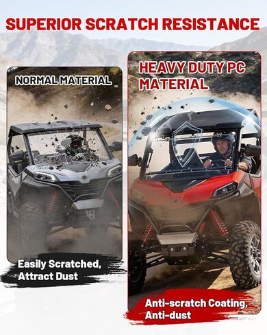الزجاج الأمامي StarknightMT Zforce متوافق مع 2023-2026 CF Moto ZForce 950 Sport & 4/950 Trail/ 800 Trail G2 شديد التحمل مقاوم للخدش (لا يناسب موديلات HO EX) in Kuwait