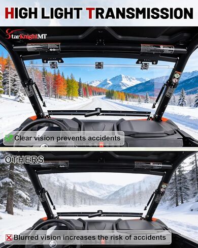 الزجاج الأمامي StarknightMT Zforce متوافق مع 2023-2026 CF Moto ZForce 950 Sport & 4/950 Trail/ 800 Trail G2 شديد التحمل مقاوم للخدش (لا يناسب موديلات HO EX) in Kuwait