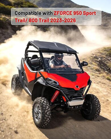 الزجاج الأمامي StarknightMT Zforce متوافق مع 2023-2026 CF Moto ZForce 950 Sport & 4/950 Trail/ 800 Trail G2 شديد التحمل مقاوم للخدش (لا يناسب موديلات HO EX) in Kuwait
