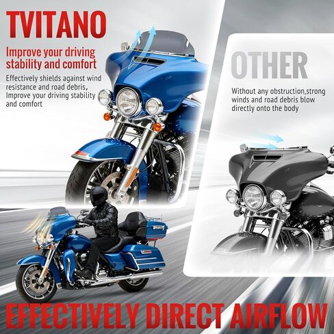 الزجاج الأمامي للدراجة النارية من Smoke مقاس 9 بوصات متوافق مع 2014-2023 Harley Davidson Touring Street Glide Electra Glide Tri Glide FLHX FLHXU FLHTC FLTR FLTR FLHTK FLHXSE in Kuwait
