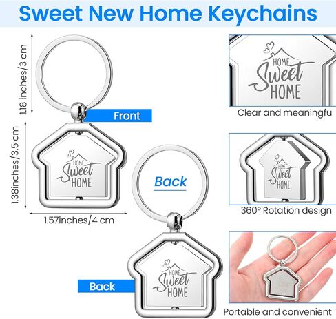 24 Pcs Sweet Home Keychain, Estate Agent Gifts for Guests, House Shaped Keychain, Christmas Bulk Estate Agent Supplies for Housewarming in Saudi Arabia