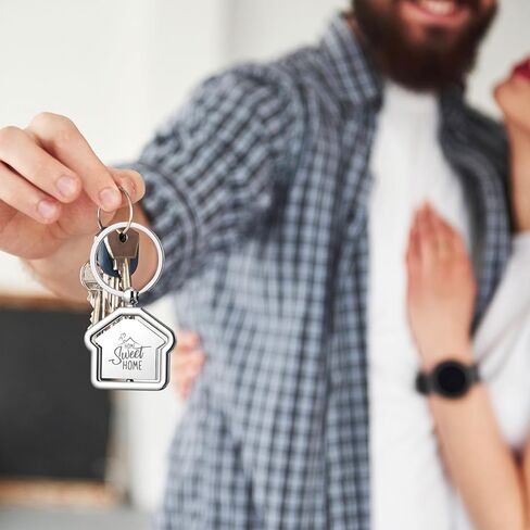 24 Pcs Sweet Home Keychain, Estate Agent Gifts for Guests, House Shaped Keychain, Christmas Bulk Estate Agent Supplies for Housewarming in Saudi Arabia
