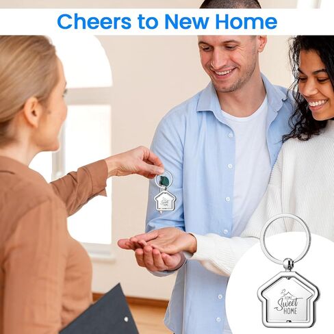24 Pcs Sweet Home Keychain, Estate Agent Gifts for Guests, House Shaped Keychain, Christmas Bulk Estate Agent Supplies for Housewarming in Saudi Arabia
