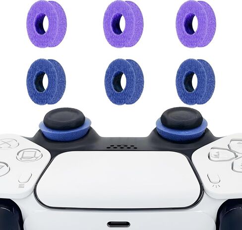 MYSTICHOME 8 حزم من الحلقات الدقيقة لمساعدة PS5، لجهاز PS4، متوافقة مع ملحقات وحدات تحكم Xbox - التحكم بحلقات سيليكون ناعمة، متوافقة مع ألعاب Fortnite وFPS، أخضر + أرجواني + أسود + أزرق in Kuwait