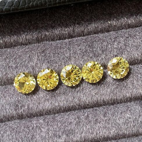 Lab-Grown Yellow Sapphire, Round Cut Loose Stone, For Jewelry DIY Making, Earrings, Necklaces, Bracelets, Rings in Kuwait