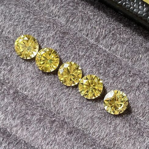 Lab-Grown Yellow Sapphire, Round Cut Loose Stone, For Jewelry DIY Making, Earrings, Necklaces, Bracelets, Rings in Kuwait
