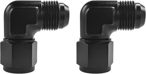 2 PCS 6AN Female to 6AN Male 90 Degree Hose Fitting Adapter, Aluminum Flare Elbow Swivel Union Connector, 90 Degree Hex Fitting Adapter Coupler for Vehicle Fuel Oil Line in Saudi Arabia