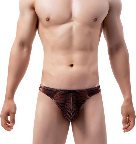 Men's Tiger Stripes Thong Underwear Sexy T-back Underpanty for Men in Saudi Arabia