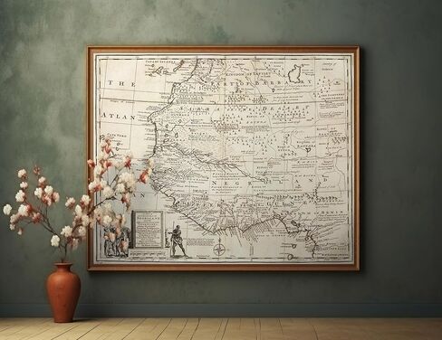 Negroland Map - Adjacent Countries Guinea Ghana - Historic Document for all Future Generations - 1747 West African American History - Slave Coast Trade Regions - Wall Art Map Poster Repro Unframed (16"x20") in Saudi Arabia