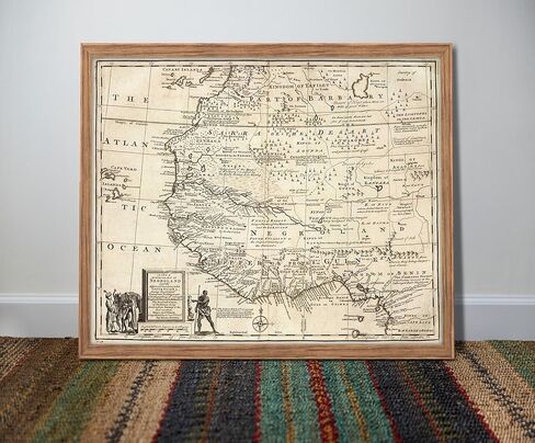 Negroland Map - Adjacent Countries Guinea Ghana - Historic Document for all Future Generations - 1747 West African American History - Slave Coast Trade Regions - Wall Art Map Poster Repro Unframed (16"x20") in Saudi Arabia