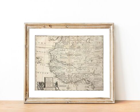 Negroland Map - Adjacent Countries Guinea Ghana - Historic Document for all Future Generations - 1747 West African American History - Slave Coast Trade Regions - Wall Art Map Poster Repro Unframed (16"x20") in Saudi Arabia
