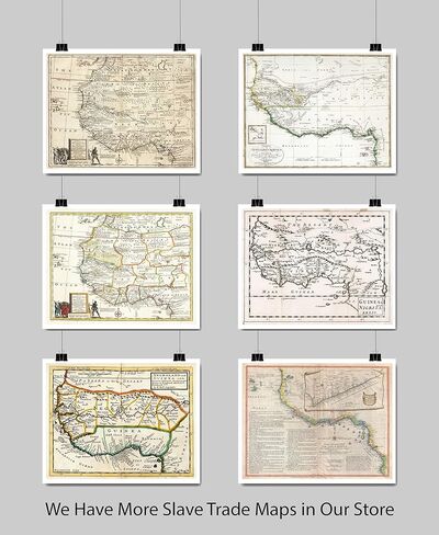 Negroland Map - Adjacent Countries Guinea Ghana - Historic Document for all Future Generations - 1747 West African American History - Slave Coast Trade Regions - Wall Art Map Poster Repro Unframed (16"x20") in Saudi Arabia