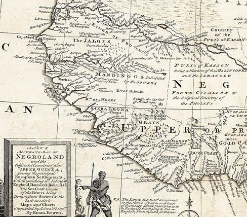 Negroland Map - Adjacent Countries Guinea Ghana - Historic Document for all Future Generations - 1747 West African American History - Slave Coast Trade Regions - Wall Art Map Poster Repro Unframed (16"x20") in Saudi Arabia