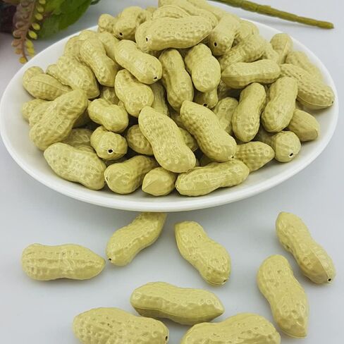 QWEQWE 50 Pcs Artificial Peanuts Simulation Lifelike Peanut Fake Vegetables Food for Home Kitchen Party Wedding Decoration Photography Props.Aid Decoration in Kuwait