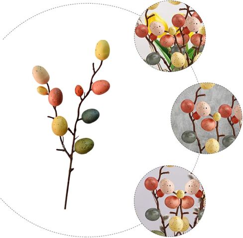 Garneck 5 Pcs Artificial Easter Egg Tree Branches with Colorful Egg Picks and Floral Sprays - for Spring Decor - Home Party and Easter Celebrations in Saudi Arabia
