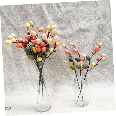 Garneck 5 Pcs Artificial Easter Egg Tree Branches with Colorful Egg Picks and Floral Sprays - for Spring Decor - Home Party and Easter Celebrations in Saudi Arabia