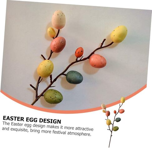 Garneck 5 Pcs Artificial Easter Egg Tree Branches with Colorful Egg Picks and Floral Sprays - for Spring Decor - Home Party and Easter Celebrations in Saudi Arabia
