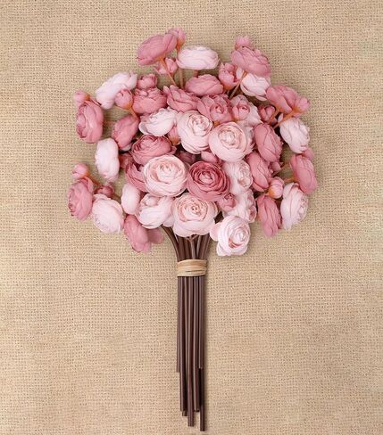 Ranunculus Artificial Flowers 18 Pcs, Faux Silk Mini Peonies Bulk Flowers for Vase, Fake Wedding Filler Flowers for DIY Bouquets, Centerpieces Arrangements Bridal Shower Decor,Cream in Saudi Arabia
