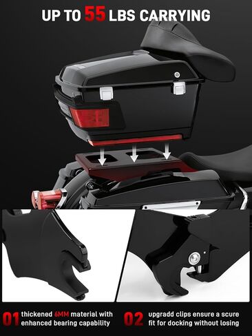 حزمة جولة جبل سميكة جولة حزمة قوس رف الأمتعة قابل للفصل مناسب لـ Harley Davidson Touring Street Glide Road King Road Glide Electra Glide 2014-2024 in Kuwait