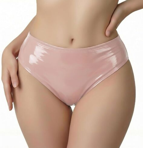 FEOYA Women's Shiny Metallic PU Leather Bikini Briefs Sexy Low Rise Thongs Panties Underwear in Saudi Arabia