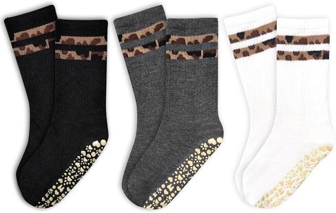 3 أزواج من الجوارب البيلاتيس المخططة اللطيفة للنساء جوارب مخططة غير قابلة للانزلاق لليوجا، وباري، وحافية القدم in Kuwait