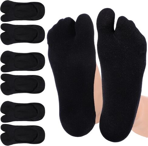 cobee 3Pairs Tabi Socks for Women, Tabi Sock, Split Toe Design Ice Silk No Show Flip Flop Socks Split Toe Non Slip Low Cut for Loafers Sandals in Saudi Arabia