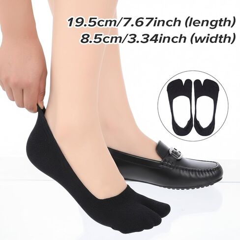 cobee 3Pairs Tabi Socks for Women, Tabi Sock, Split Toe Design Ice Silk No Show Flip Flop Socks Split Toe Non Slip Low Cut for Loafers Sandals in Saudi Arabia