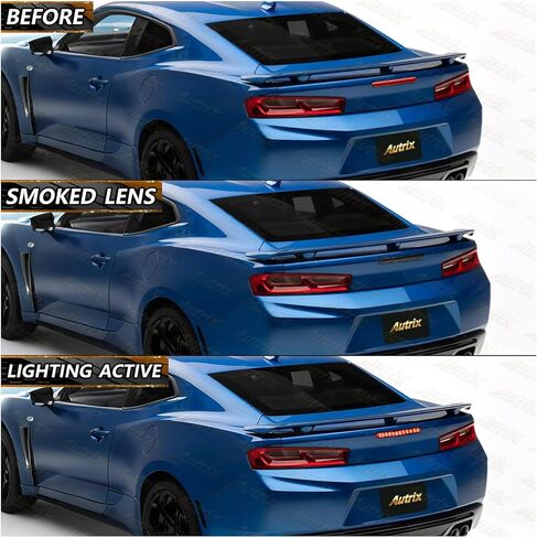 مجموعة مصابيح الفرامل الثالثة LED لـ 2016-2024 شيفروليه كامارو Gen6 LS LT LT1 SS ZL1، مصباح توقف مرتفع للمركز الخلفي عدسة مدخنة in Kuwait