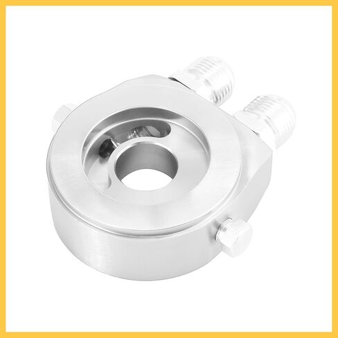 Universal Car Aluminum Alloy Oil Filter Cooler Sandwich Thread Plate Adapter Oil Cooler Kit Silver Tone M20x1.5 1/8 NPT Auto Replacement Parts in Saudi Arabia