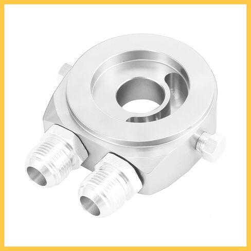 Universal Car Aluminum Alloy Oil Filter Cooler Sandwich Thread Plate Adapter Oil Cooler Kit Silver Tone M20x1.5 1/8 NPT Auto Replacement Parts in Saudi Arabia