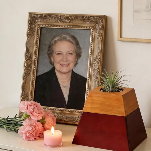 Plant Urn for Human Ashes Adult – Handcrafted Plant Memorial Urn with Ceramic Pot, Magnetic Closure & Cotton Ash Bag – Decorative Keepsake for Humans or Pets in Kuwait