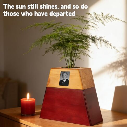 Plant Urn for Human Ashes Adult – Handcrafted Plant Memorial Urn with Ceramic Pot, Magnetic Closure & Cotton Ash Bag – Decorative Keepsake for Humans or Pets in Kuwait