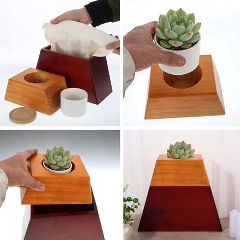 Plant Urn for Human Ashes Adult – Handcrafted Plant Memorial Urn with Ceramic Pot, Magnetic Closure & Cotton Ash Bag – Decorative Keepsake for Humans or Pets in Kuwait